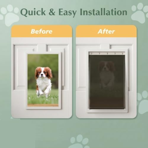 AMZOO Large Dog Door Replacement Flap PetSafe 16 7/8”x10 1/8” 2 Packs | Compatible Freedom PAC 11-11039 Pet Door Flaps Magnetic Closure Weather-Resistant Durable Flexible Non-Toxic PVC Easy Install