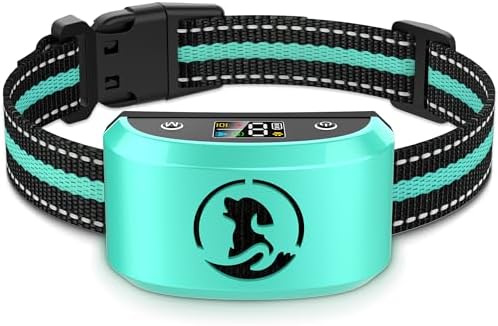 Automatic No-Bark Collar for Medium Dog - Adjustable Sensitivity Levels | Rechargeable Dog Bark Collar with Smart Recognition Chip, Humane Progressive Beep/Vibration Control, IP67 Waterproof
