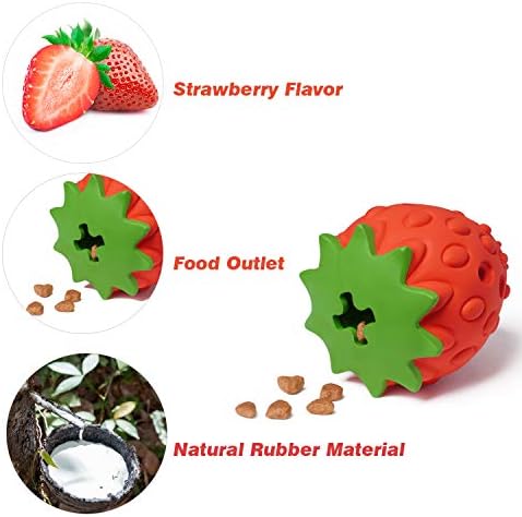MewaJump Dog Rubber Chew Toys,Treat Food Dispensing Toy Puzzle Toys Ball