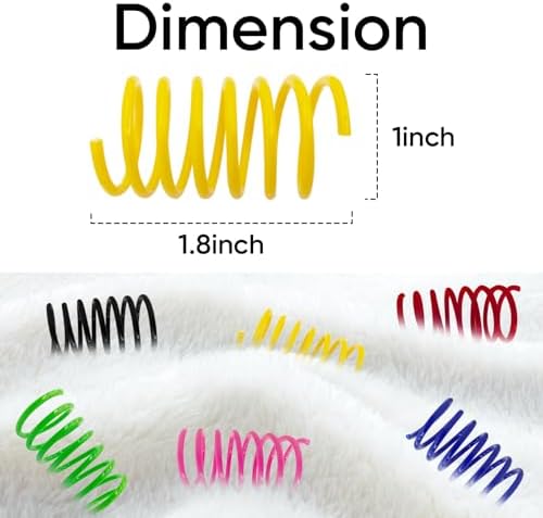 Cat Toys for Indoor Cats, 24 Pack Interactive Cat Spring Toys, 6Colors