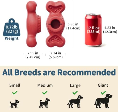 Enrichment Frozen Dog Treat Dispensing Interactive Chew Toy, Red