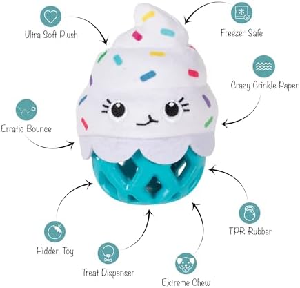 Fringe Studio Rubber Dog Toy, HERE for The Cupcakes, Pet Shop Collection (519079)