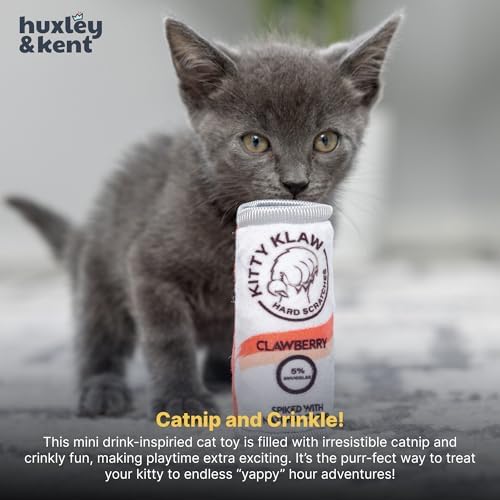Huxley & Kent Plush Crinkle Catnip Cat Toy, Kitty Klaw Clawberry