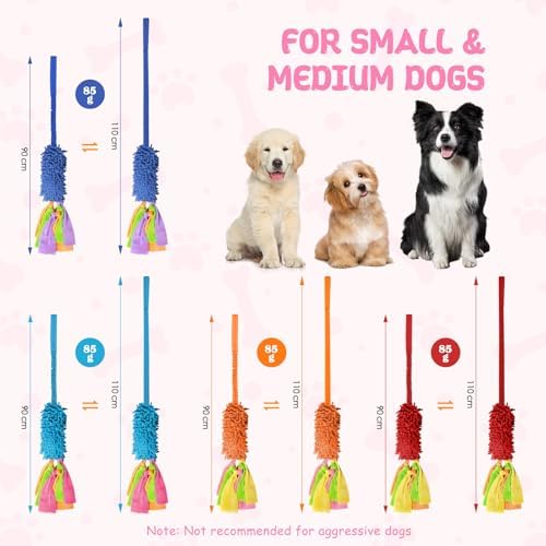 Squeaky Dog Tug Toy, Interactive Tug of War Rope Toys for Small Medium Large Dog, Soft Chenille Chewing Dog Rope Toys for Puppy Training and Play Games