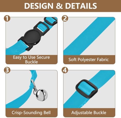 Blue Gradient Adjustable Buckle Kitten Collar 2 Pack Comfortable Cat Collar