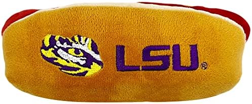 NCAA LSU Tigers HOT Dog Plush Dog & CAT Squeak Toy- Cutest HOT-Dog Snack Plush Toy for Dogs & Cats with Inner Squeaker & Beautiful Football/Basketball Team Name/Logo