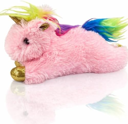Multipet Unicorn Dog Toy | Small Squeaky Unicorn Dog Toy | Mystical Plush Squeaker Dogs Toys | Small/Medium Breed | Pink | 7"