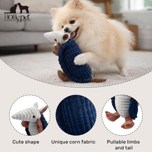 Hollypet Armadillo Squeaky Puppy Dog Toys for Small Medium Dogs, 8"