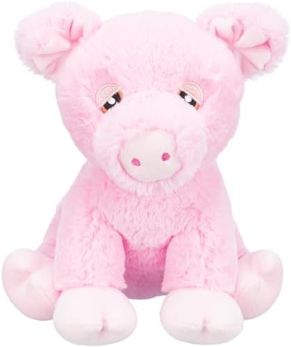 TRIXIE Be Eco Edison The Piggy Plush Dog Toy for All Dogs, 9.5" Fun and Cuddly Squeaky Dog Toy, 96% Recycle Material