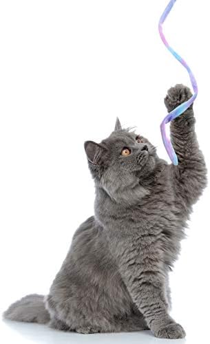 Sumind 3 Pieces Jungle Cat Wand Toys,Rainbow Color