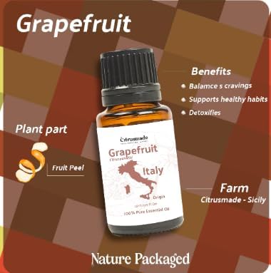 Grapefruit Essential Oil - Direct from Citrusmade in Sicily- Pure Essential Oil for Diffusers and Aromatherapy | 100% Pure Therapeutic Grade (2LBS)