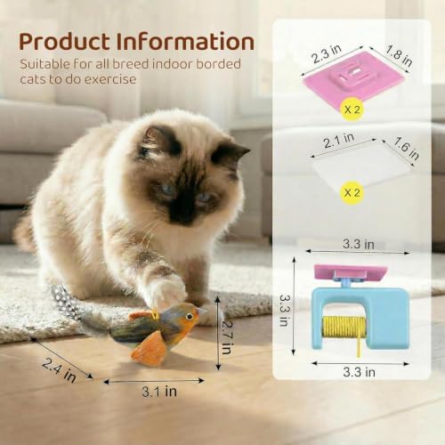 Interactive Cat Toys for Indoor Cats, Automatic Hanging Door Toys Blue