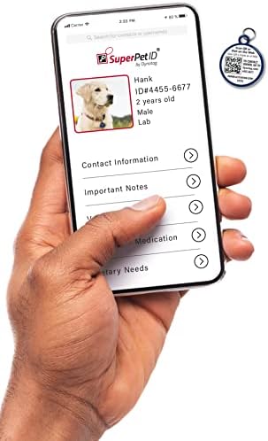 Dynotag® Web Enabled Super Pet ID Smart Tag with DynoIQ™ & Lifetime Recovery Service. Play Series: Round (Formal)