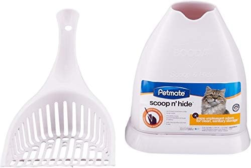 Petmate Scoop N' Hide Cat Litter Scoop, White | with Discreet Litter Scoops Holder