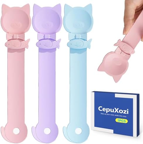 3 Pack Cat Treat Feeder Spoon Squeeze, Cat Strip Dispenser & Lickable Spoons for Wet Food, Mess-Free Plastic Tool