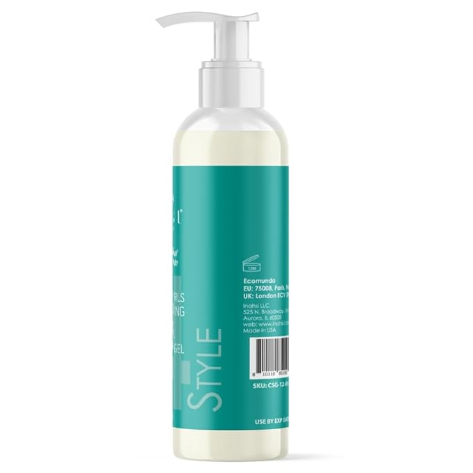 INAHSI Pamper My Curls Curl Sculpting Glaze Strong Hold Gel | Hair Styling Product for Men, Women & Kids with Curly Hair | 12 oz | Made in the USA