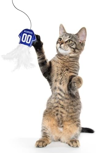 Pets First NCAA Kentucky Wildcats Team Jersey Wand with CAT NIP, Cat Toy Jersey Shaped Plush Teaser Toy for Cats & Kittens - Interactive Pet Toy for Play & Exercise