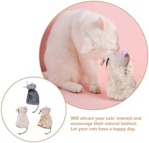 Ipetboom 9pcs Catnip Toys for Cats Refillable - Interactive Cat Chew Toys for Indoor with Natural Jute Tail and Long Fur - Durable Plush Mouse Pet Fun Tool for Hunting Boredom Relief