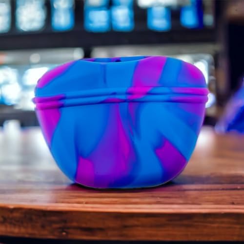 SparkDog K9 Snack Sack – Clip-On Silicone Dog Treat Pouch with Magnetic Closure, Hands-Free Training Bag for Walks, Obedience, Agility, Puppy & Dog Training Accessories (Blue Swirl)