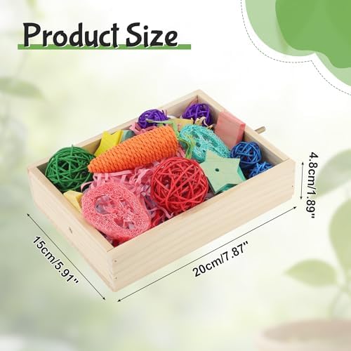 Bird Foraging Toys Box, Wooden Foraging for Birds, Colorful, M