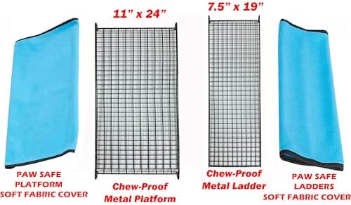 XX-Large 37"x24"x63"H Two Full Story Deluxe Double Unit Critter Cage Extra Large Double Large Front Doors Tight 1/2-inch Wire Spacing for Feisty Ferret Hammock Chinchilla Cat Sugar Glider On Wheels