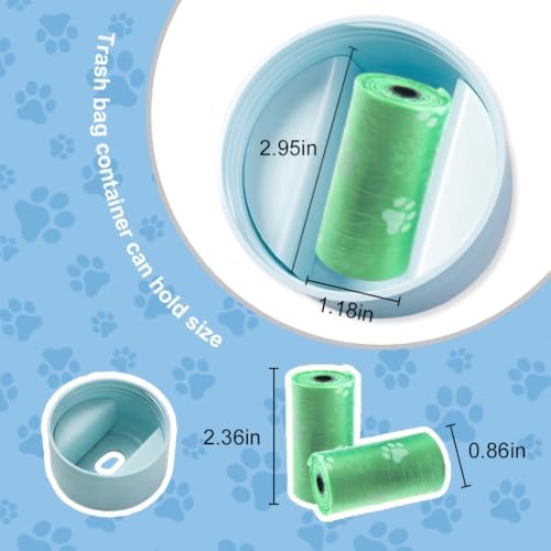 Dog Water Bottle with Food Container, Portable Dog Bowl, Travel Pet Blue