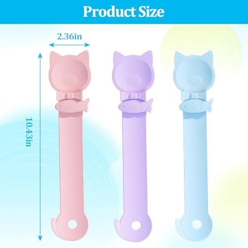 Cat Treat Spoon Squeeze,3 PCS Cat Strip Feeder Spoon,Easy Feeding Spoon for Licky Treats,Multi-Function Cats Treat Feeder,Cat Food Spoon