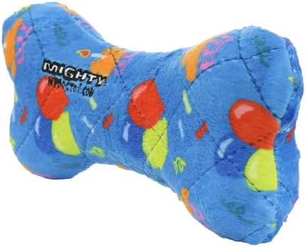 MIGHTY Tuffy 2 Pack Bone Dog Toy: Ultra Durable Plush Toy with Multiple Layers & Reinforced Seams, Washable and Floats, Vinyl Bone & Fleece