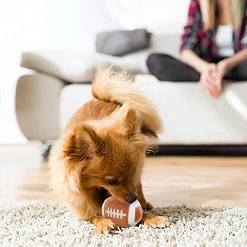 Interactive Dog Balls, 2 Pack Plush Squeaky Dog Toys Balls for Dogs, Tennis Ball Rugby Dog Toy Ball Indoor Outdoor Sports Stuffed Puppy Toy for Small Medium Dog(Tennis+Rugby)