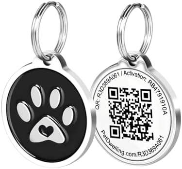 Pet Dwelling QR Code Pet ID Tag – Scan to Contact Owner Instantly, No App Needed, Smart Dog & Cat Tag with Free Personalized Online Pet Profile