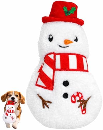 Plush Dog Toy with Squeaker – Snowman | Soft Squeaky Dog Toy for Puppies, Small and Medium Dogs | Machine Washable