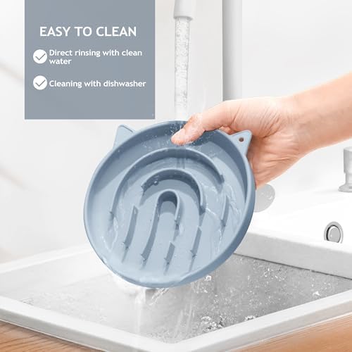 Coomazy Slow Feeder Cat Bowl Silicone Pet Puzzle Feeder for Slow Eating
