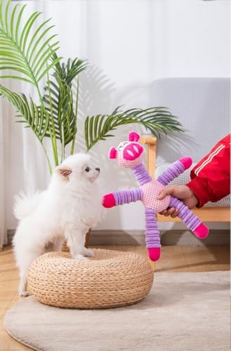 2026 Upgraded Dog Toys for Aggressive ChewersSqueaker Inside Interactive Chew Toy with Hypoallergenic Filling | Oeko-TEX Certified Boredom Buster & Cuddle Companion (7.9 * 14.9in) (Bear*1 & Pig*1)