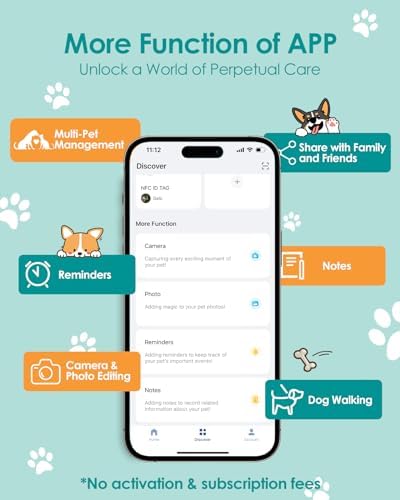 Smart Pet Tracker Holder Compatible with AirTag, for AirTag Holder Dog&Cat Collar with QR Code, Case&ID Tag in One & with Modifiable Pet Online Profile, Instant Pet Location Alert