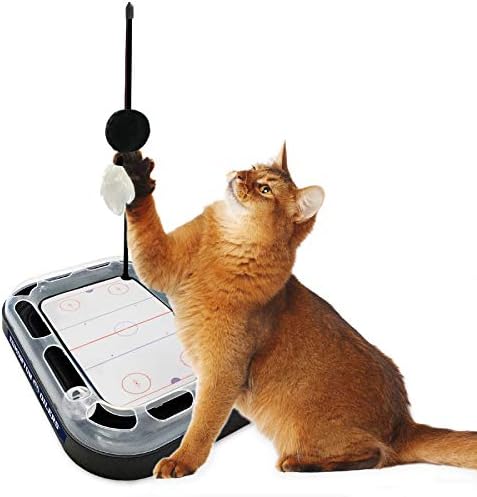 Pets First 5-in-1 NHL Edmonton Oilers Hockey Field Cat Scratcher Toy with Interactive Cat Ball Bell in Tracks