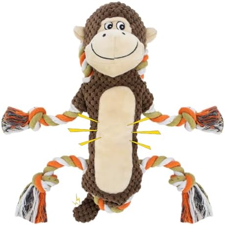 Squeaky Monkey Dog Toy for Large Dogs