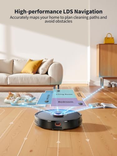 Robot Vacuum and Mop, Self-Emptying Robot Vacuum Cleaner with 8000Pa Suction, Laser Navigator with Smart Mapping Robotic Vacuums, 150Mins Runtime,Schedule,App Alexa Control for Carpet/Pet Hair,Q10 pro