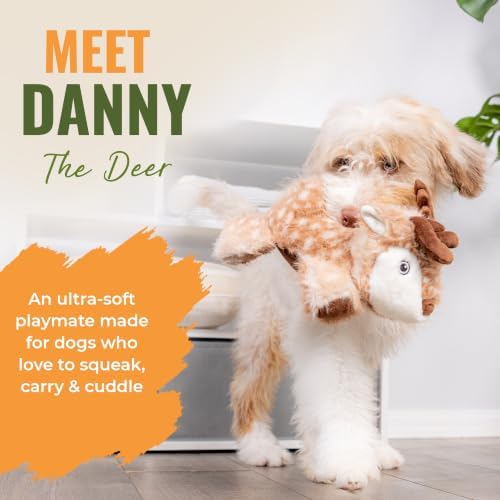 Snugglez Danny the Deer Plush Dog Toy with RuffGuard® Lining