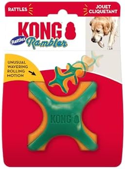 KONG Rambler Rattlez Long Lasting Fetch and Chew Assorted Toy (Rattlez X-Ball)