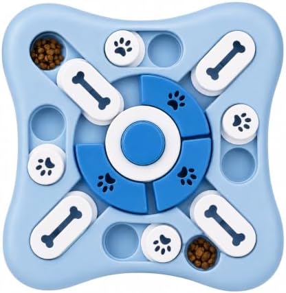 Dog Puzzle Feeder Toy, Interactive Treat Dispensing Puzzle Game, Slow Feeder Bowl for IQ Training, Treat Hiding, Foraging Play, Mental Stimulation and Enrichment for Small and Medium Dogs