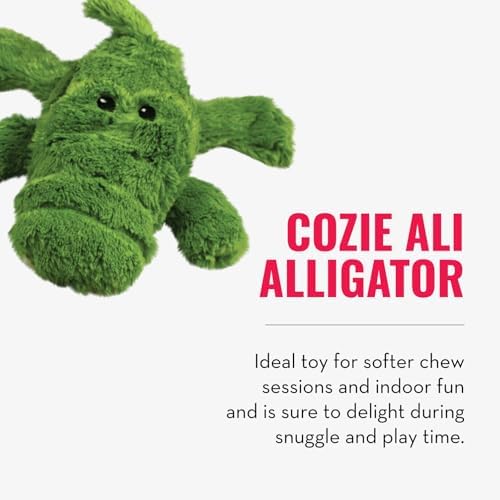 KONG Cozie Ali Alligator and SqueakAir Balls, 3 Pack, for Medium Dogs