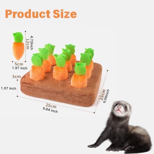 Ferret Foraging Snuffle Mat Carrot Interactive Toys Slow Feeder Toy for Bunny Guinea Pig Small Pet Mental Stimulation