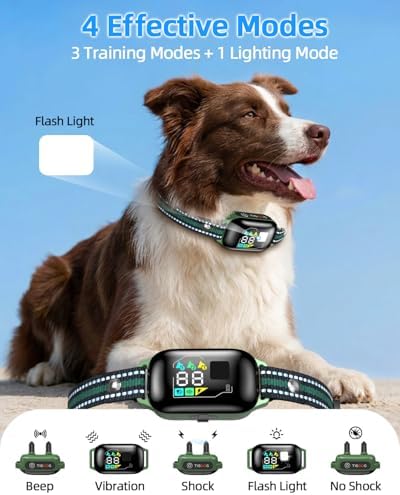3300ft Dog Shock Collar with Remote Control, IPX7 - Green