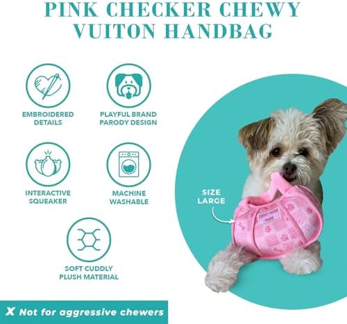 Haute Diggity Dog Chewy Vuiton Handbag Plush Dog Toy, Designer Parody Toy