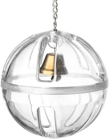 Bird Foraging Ball Toy, 3.5 Inch, Interactive Hanging Treat Dispenser & Enrichment Toy for Cockatiels, Parrotlets, Conures, Caiques, Small Parrots, and Doves, Forage Toy