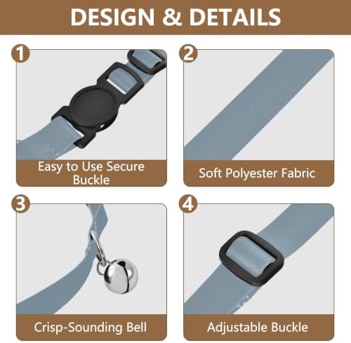 Gray Orange Gradient Kitten Collars 2 Pack Adjustable Pet Collar Adjustable Length 10.6" to 17.1"