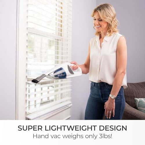 Kenmore DS1030 Cordless Stick Vacuum Lightweight Cleaner 2-Speed Suction | LED Headlight 2-in-1 Handheld for Hardwood Floor, Carpet & Pet Hair, White