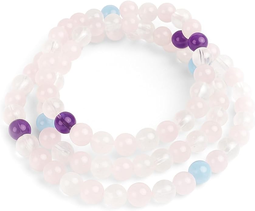 8mm Natural Gemstone Beaded Bracelet for Women, Dainty Round Crystal Stretch Bracelets, Spiritual Healing & Calming Stone Jewelry Gift