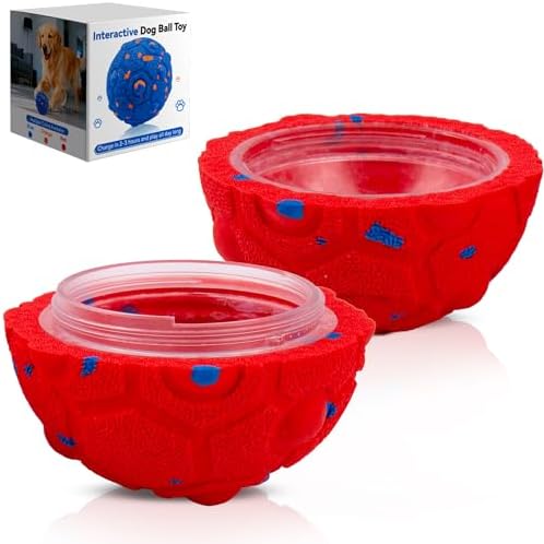 Newget Interactive Dog Toy Ball Replacement Shell, Chew-Resistant Red