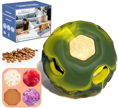 Large Interactive Dog Frozen Treat Toy, Puzzle Enrichment Chew Ball